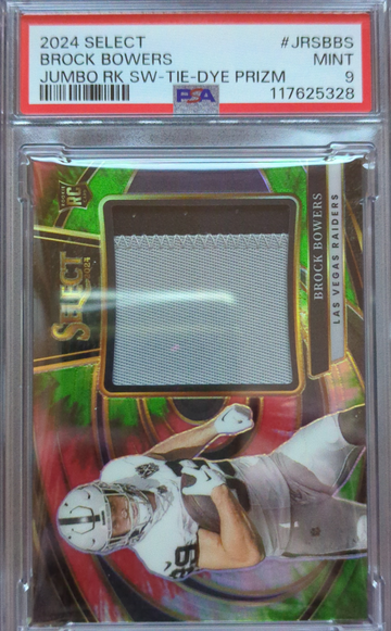 2024 Select Brock Bowers Jumbo Patch Tie-Dye /25 PSA 9 POP 1