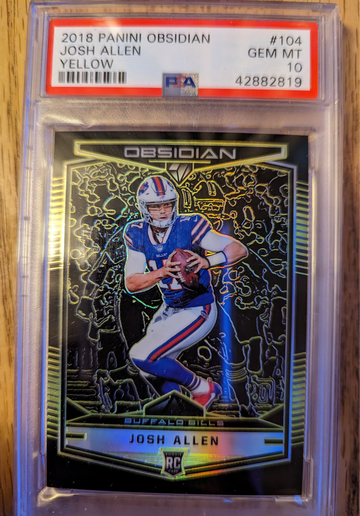 2018 Obsidian Etch Yellow Rookie Josh Allen /10 ... PSA 10 ... POP 2