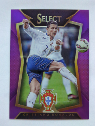 2015 Select Christiano Ronaldo White Jersey Purple Prizm /99