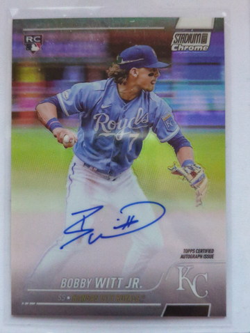 2022 Topps Stadium Club Chrome Bobby Witt Jr Rookie Refractor Auto On Card