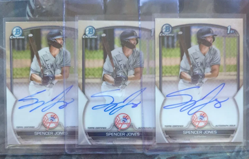 3x 2023 Bowman Chrome 1st Spencer Jones Autos