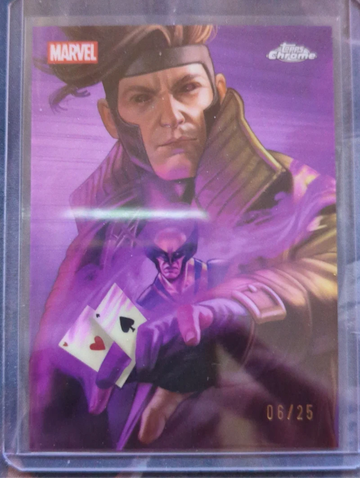 2025 Topps Chrome Deadpool Reflections Gambit and Wolverine /25