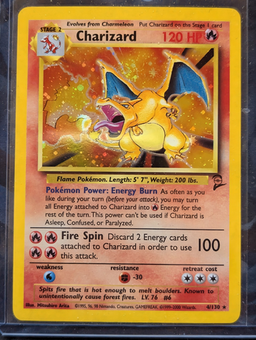1999 Charizard Base Set 2 ... swirl above wing 