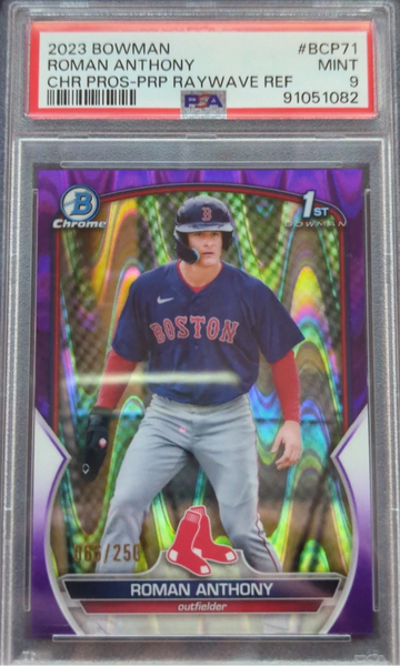 2023 Bowman 1st Purple Raywave Roman Anthony PSA 9