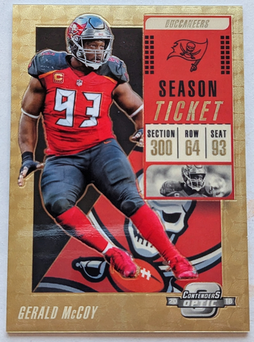 2018 Contenders Optic Gerald McCoy Gold Vinyl 1/1 