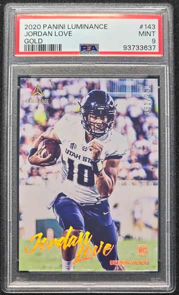 2020 Panini Luminance Jordan Love #143 GOLD SP /250 Rookie RC Mint PSA 9