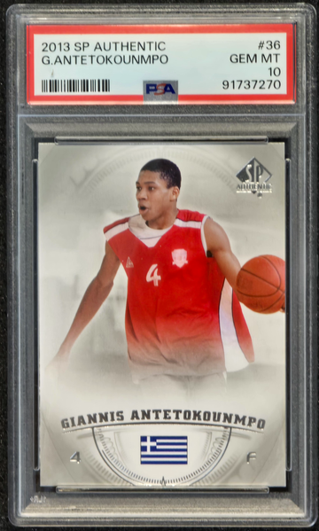 2013 SP Authentic Giannis Antetokounmpo #36 Rookie RC Gem Mint PSA 10