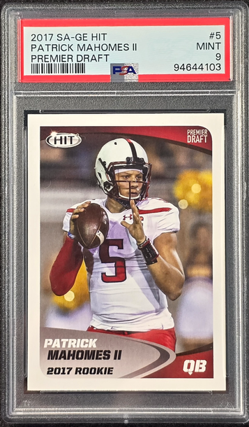 2017 Sage Hit #5 Patrick Mahomes II Premier Draft Rookie RC PSA 9