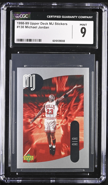 1998 Upper Deck MJ Stickers #130 MICHAEL JORDAN Graded CGC 9 Mint