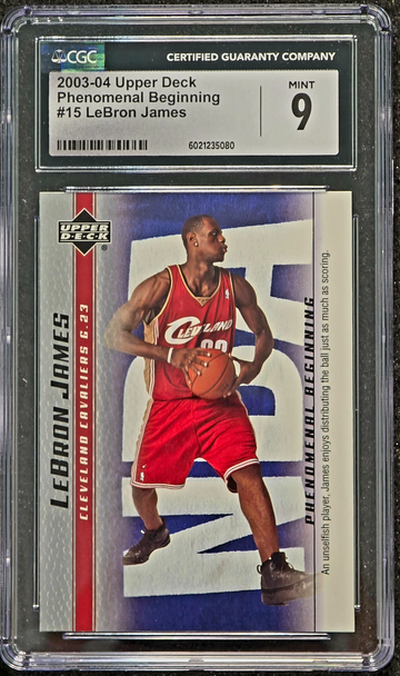 2003 Upper Deck Phenomenal Beginning LEBRON JAMES #15 Rookie RC Mint CGC 9