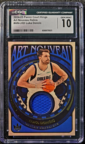 2024 Panini Court Kings Art Nouveau LUKA DONCIC #AN-LKD Game-Used Patch CGC 10