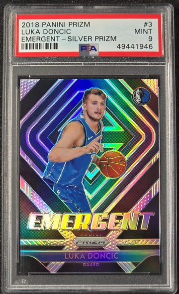2018 Prizm Emergent Luka Doncic Silver Prizm Rookie RC #3 Mavericks PSA 9 Mint