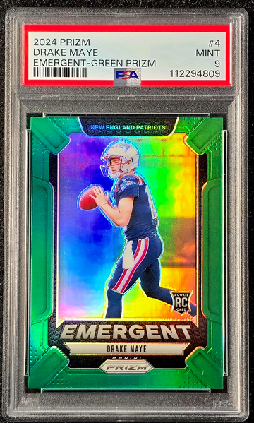 2024 Panini Prizm Emergent #4 DRAKE MAYE Green Prizm Rookie RC Mint PSA 9