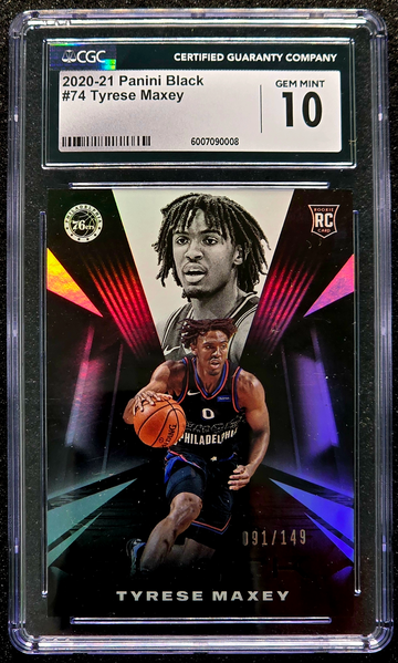 2020 Panini Black #74 Tyrese Maxey RC Rookie SP /149 Gem Mint CGC 10