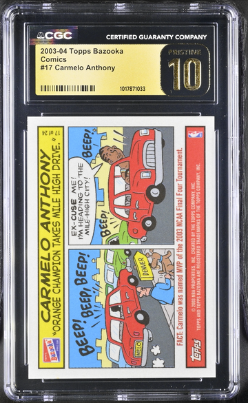 2003 Topps Bazooka Comics #17 Carmelo Anthony RC CGC 10 PRISTINE Population 1!