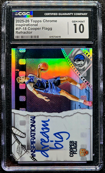 2025-26 Topps Chrome Cooper Flagg Refractor Inspirational RC #IP-18 CGC 10