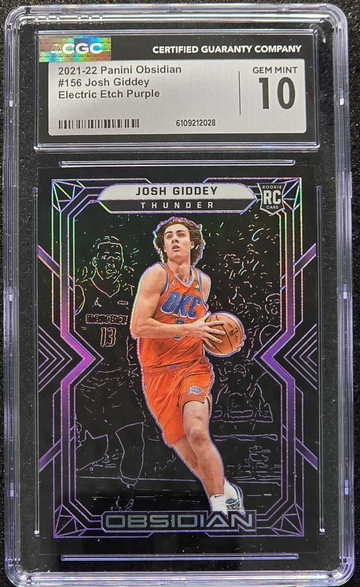 2021 Panini Obsidian #156 Josh Giddey Rookie Electric Etch Purple /99 Gem CGC 10