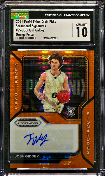 2021 Prizm DP #SS-JGO JOSH GIDDEY Autograph Orange Pulsar /19 CGC 10 Auto 10