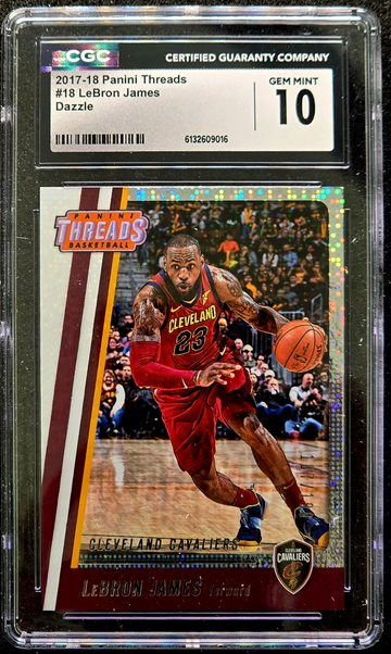 2017-18 Panini Threads #18 LeBron James Dazzle #/199 Gem Mint CGC 10