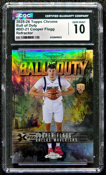 2025 TOPPS CHROME BALL OF DUTY REFRACTOR #BD-21 COOPER FLAGG CGC 10