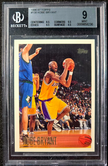 1996-97 Topps #138 Kobe Bryant Rookie (RC) Lakers BGS 9 Mint 