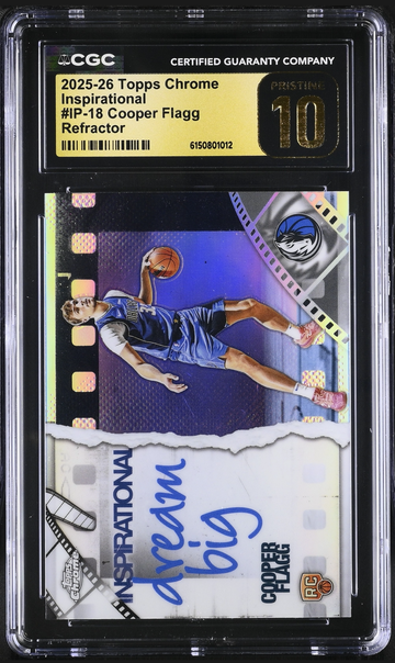 2025 Topps Chrome #IP-18 Refractor Rookie Cooper Flagg CGC 10 PRISTINE! Pop 1!