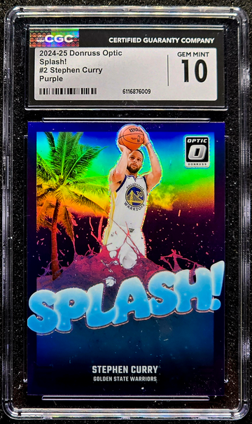 2024 DONRUSS OPTIC SPLASH! #2 STEPHEN CURRY PURPLE PRIZM CGC 10