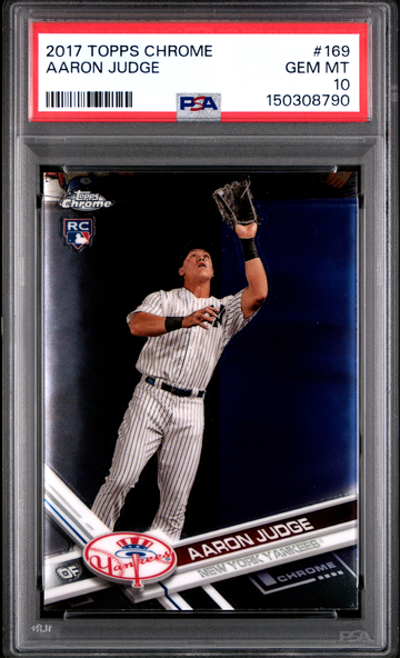 2017 Topps Chrome Aaron Judge Rookie RC Catching #169 PSA 10 GEM MINT