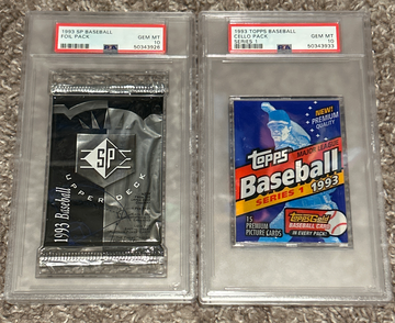 1993 Upper Deck UD SP Foil Baseball Pack and Topps Series 1 Cello Pack PSA 10 