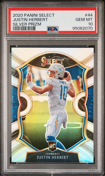 2020 Panini Select #44 Justin Herbert Silver Prizm PSA 10 RC