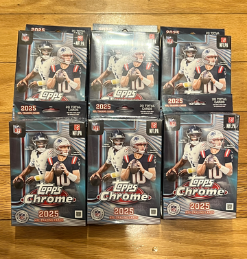 6 hanger lot 2025 topps chrome football