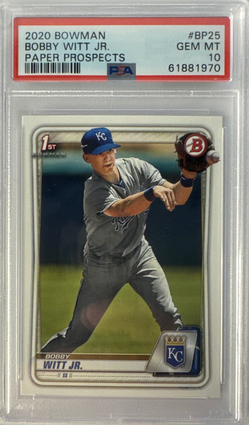 2020 Bowman Paper Bobby Witt Jr. 1st Bowman Rookie PSA 10