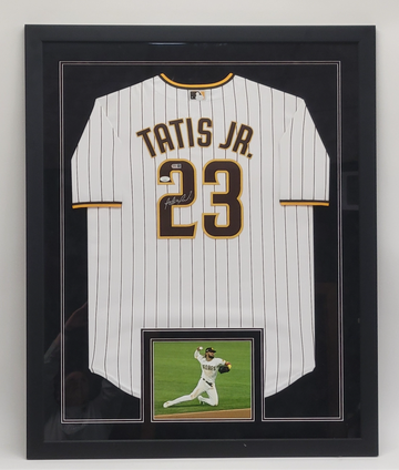 Fernando Tatis Jr Signed & Framed MLB Home Pinstripe Padres Jersey JSA