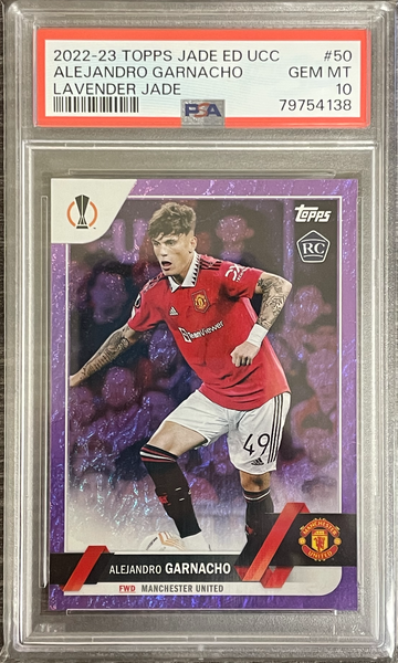 Alejandro Garnacho Topps Lavender Jade /15 PSA 10