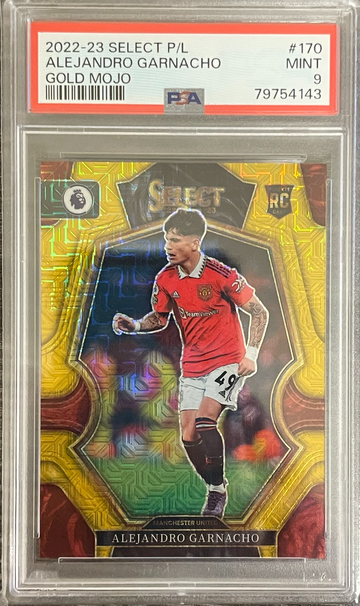 Alejandro Garnacho Select GOLD MOJO /10 PSA 9