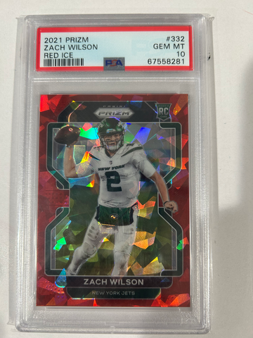 2021 Prizm Zach Wilson Red Ice psa 10