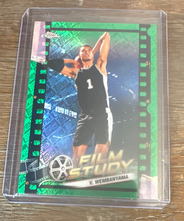 2023-24 VICTOR WEMBANYAMA TOPPS CHROME FILM STUDY GREEN LOGO SSP