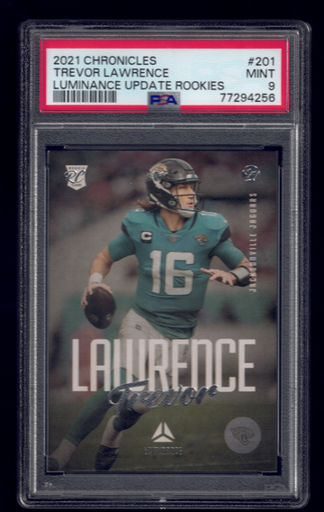 2021 Panini Chronicles Trevor Lawrence Luminance Update Rookies #201 PSA 9