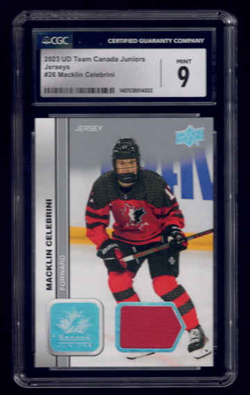 2023 Upper Deck Team Canada Juniors Macklin Celebrini Jerseys #26 CGC 9