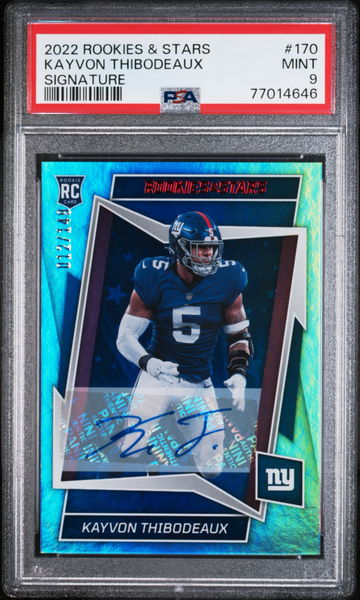 2022 Rookies & Stars Kayvon Thibodeaux Rainbows foil signatures 12/149 PSA MINT 9