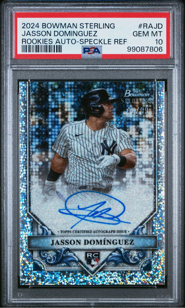2024 BOWMAN STERLING ROOKIES AUTOGRAPHS #RAJD JASSON DOMINGUEZ ROOKIES AUTO-SPECKLE REF PSA GEM MT 10