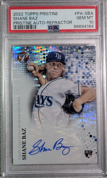 2022 Topps Pristine Pristine Auto Refractor /99 Shane Baz PSA 10