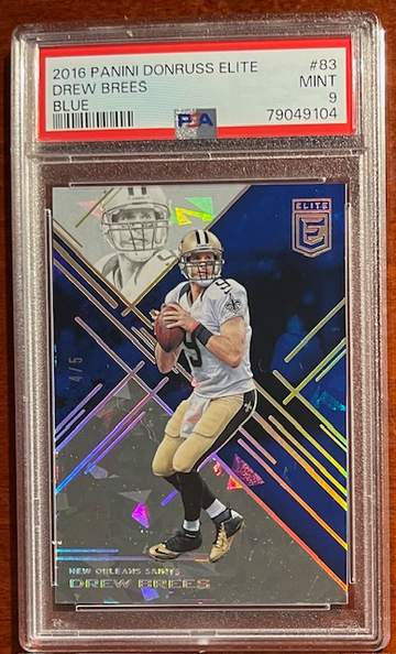 2016 ELITE DREW BREES BLUE PSA 9