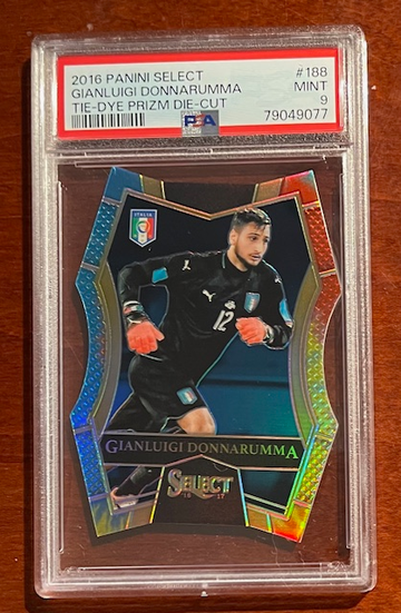 2016 PANINI SELECT GUINLUIGI DONNARUMMA TIE DYE PRIZM DIE CUT PSA 9