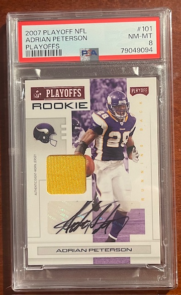 2007 PLAYOFF NFL ADRIAN PETERSON PLAYOFFS RPA PSA 8