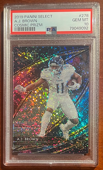2019 PANINI SELECT AJ BROWN COSMIC PRIZM PSA 10
