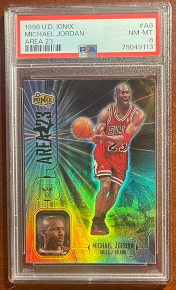 1998 UD IONIX MICHAEL JORDAN AREA 23 PSA 8