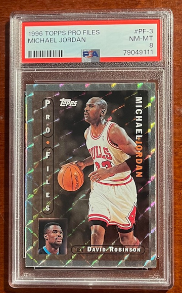 1996 TOPPS MICHAEL JORDAN PRO FILES PSA 8