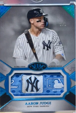 Topps Tier One - Aaron Judge Gripping Game Used Relic Card - One of One 1/1!!!!!