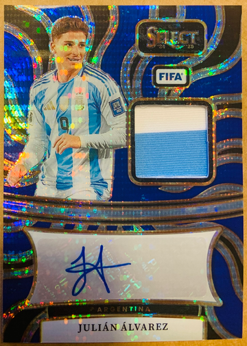 2024-25 Julian Alvarez Select Blue Pulsar Rookie Patch Auto